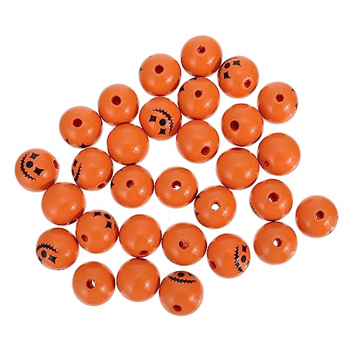Gadpiparty 30 Stück Holzperlen mit Halloween Muster für Diy Schmuck Farbige Bastelperlen für Anhänger für Kreative Projekte und Festlichkeiten von Gadpiparty