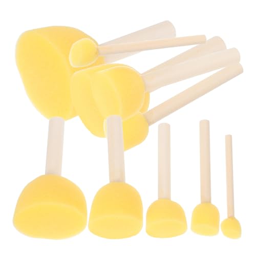 Gadpiparty 30 Stück Malschwamm Malwerkzeuge für Kreative Bastelwerkzeuge Pinsel zum Verzieren von Keksen malen Schwämme Pinsel zum Verzieren von Kuchen Bastelpinsel Holz Yellow von Gadpiparty