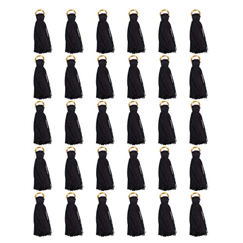 Gadpiparty 30 Stück Quasten Anhänger mit Ring Schwarz Diy Zubehör Baumwolle für Schmuckherstellung Lesezeichen Armbänder und Taschen Deko Gadpiparty 30 Stück Quasten Anhänger mit Ring Schwarz Diy Zubehör Baumwolle für Schmuckherstellung Lesezeichen Armbänder und Taschen Deko von Gadpiparty