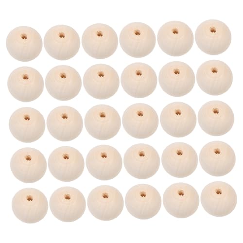 Gadpiparty 30 Stück Runde Holzperlen Unvollendete Diy Bastelperlen Naturholz für Armbänder und Kreative Dekorationen für Heimwerkerprojekte und von Gadpiparty