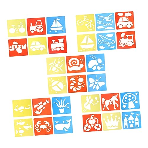 Gadpiparty 30 Stück Teiliges Schablonen Vielfältige Malvorlagen für Kreative Sicheres PP Material für Spielerisches Lernen und Kreative von Gadpiparty