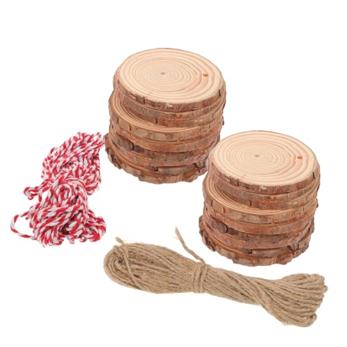 Gadpiparty 30 Stück Teiliges Unbehandelte Holzscheiben mit Vorgebohrtem Loch Natürliche Baumscheiben aus Robustem Kiefernholz Ø Inklusive Jute Baumwollband für DIY Basteln Weihnachtsdeko und Gadpiparty 30 Stück Teiliges Unbehandelte Holzscheiben mit Vorgebohrtem Loch Natürliche Baumscheiben aus Robustem Kiefernholz Ø Inklusive Jute Baumwollband für DIY Basteln Weihnachtsdeko und von Gadpiparty