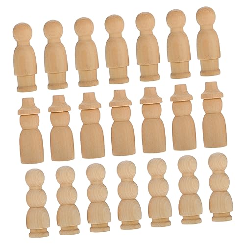 Gadpiparty 30 Stück Unbemalte Holzfiguren für DIY Malset für Kreative Bastelprojekte Natürliche Holzpuppen Leicht und Langlebig für Kleine Hände von Gadpiparty