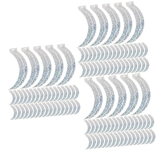 Gadpiparty 300 Stck. Sichelförmige PVC Pailletten in Silber Lose Bekleidungs Schmuckaccessoires Wiederverwendbare Bastelpailetten für DIY Kleidung Taschen Schmuck und Nähdekorationen von Gadpiparty