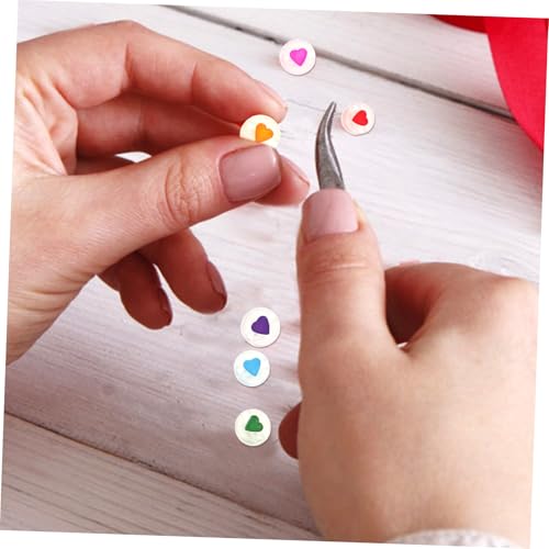 Gadpiparty 300 Stück Acryl Luminous Schmuckperlen Flach runde Halbtransparente DIY Armband Perlen mit Herz Stern Leuchtende Bunte Lose Beads für Halskette Basteln Einfach Auffädeln von Gadpiparty