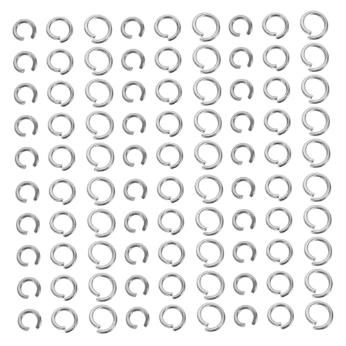 Gadpiparty 300 Stück Edelstahl Schmuckverbinder Ringe Nahtlose Metall Biegeringe für Halsketten Armbänder Hundehalsbänder Macrame DIY Zubehör Silberfarben von Gadpiparty