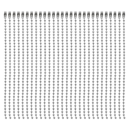 Gadpiparty 300 Stück Perlenkugelkette: 2,4 mm Kugelperlenkette zum Basteln – 4,7 Zoll langes Metallanhänger-Zubehör für DIY-Schmuck-Schlüsselanhänger-Projekte von Gadpiparty