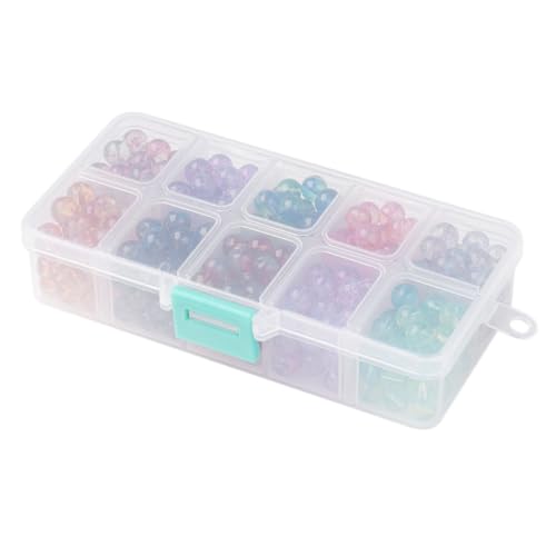 Gadpiparty 300 Stück Runde Glasperlen Cracked Glasperlen für DIY Schmuck zum Auffädeln von Armbändern und Dekoration für Bastelprojekte von Gadpiparty