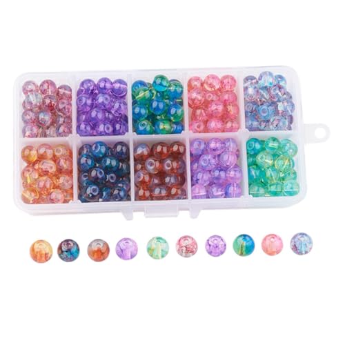 Gadpiparty 300 Stück Rundglasperlen Kreativen Farben Handgemachte Glasperlen für Schmuckzubehör für Armbänder und Diy Projekte Vielseitig Einsetzbar für Bastelideen von Gadpiparty