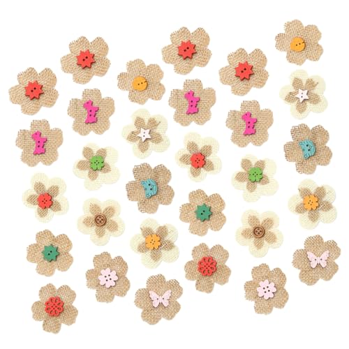 Gadpiparty 30Stücke DIY Blumenknöpfe Handgemachte Jute Und Holzknöpfe Zum Vielseitig Einsetzbar Für Kleidung Mäntel Jeans Elemente Verschiedenen Farben Gadpiparty 30Stücke DIY Blumenknöpfe Handgemachte Jute Und Holzknöpfe Zum Vielseitig Einsetzbar Für Kleidung Mäntel Jeans Elemente Verschiedenen Farben von Gadpiparty