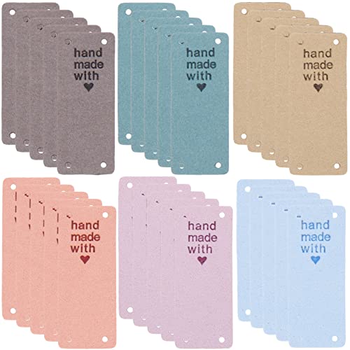 Gadpiparty 30Stücke Handgefertigte Mikrofaser Bekleidungsetiketten Farbenfrohe Nähetiketten für DIY Projekte Langlebig und Vielseitig Einsetzbar für Kleidung Schuhe von Gadpiparty