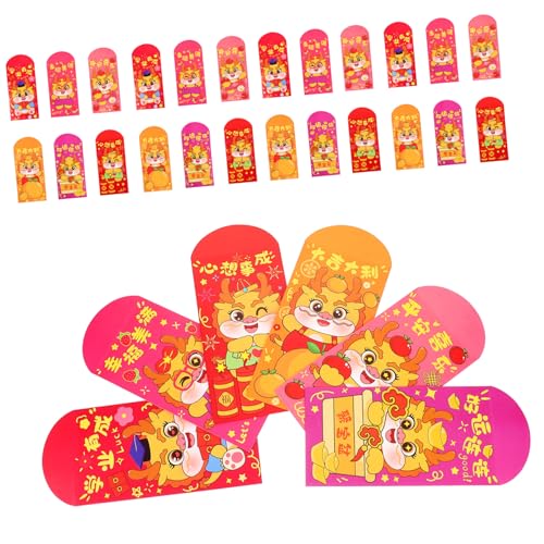Gadpiparty 30Stücke Kreative Rote Umschläge für Neujahr Glücksgeldtaschen für Chinesische Neujahr Große Dragon Design für Geburtstagsfeiern und Babypartys von Gadpiparty