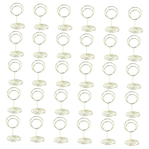 Gadpiparty 30Stücke Metall Tischkartenhalter Goldene Bildhalter für Hochzeiten Memos Fotos Stabil mit Sockel für Partys Jubiläen Geburtstage von Gadpiparty