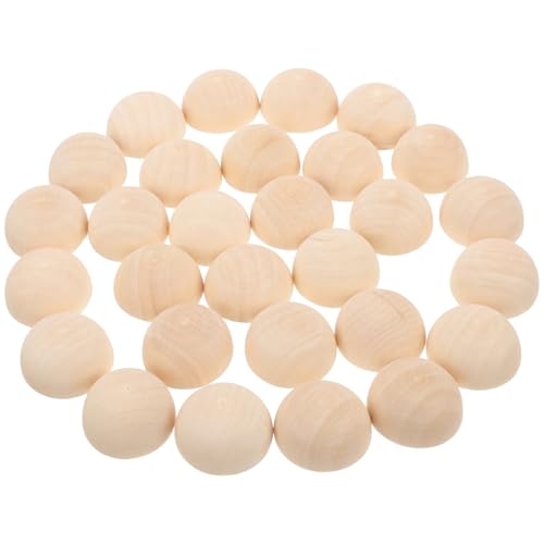 Gadpiparty 30Stücke Mini Halbkugeln Holz Unfertige Bastelball Sets Hellgelb für DIY Projekte und Kreative Bastelideen von Gadpiparty