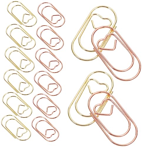 Gadpiparty 30Stücke Teiliges Herzförmiger Papierclips Roségold und Dekorative Büroklammern für Schule und Büro für Notizen Scrapbooking und von Gadpiparty