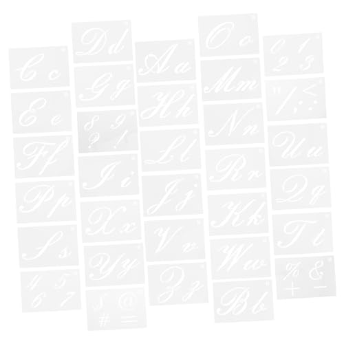 Gadpiparty 32 Blatt Teiliges Wiederverwendbares Pet Schablonen mit Zahlen Buchstaben und Symbolen Langlebig Leicht zu Reinigen für Scrapbooking Diy Malprojekte Basteln Planer und von Gadpiparty