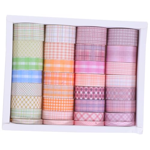 Gadpiparty 32 Rollen Dekoratives Washi Tape mit Rastermuster Vielseitiges Klebeband für Scrapbooking Journaling DIY Bastelprojekte Planer Geschenkverpackung Washi Papier Bunt Gadpiparty 32 Rollen Dekoratives Washi Tape mit Rastermuster Vielseitiges Klebeband für Scrapbooking Journaling DIY Bastelprojekte Planer Geschenkverpackung Washi Papier Bunt von Gadpiparty