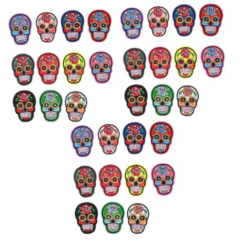 Gadpiparty 33 Stck. Teiliges Bestickter Skull Aufnäher mit Bügelfunktion Farbenfrohe Stoffpatches für Jacken Taschen Hüte und DIY Kleidung Vielseitig zum Aufnähen und Reparieren Gadpiparty 33 Stck. Teiliges Bestickter Skull Aufnäher mit Bügelfunktion Farbenfrohe Stoffpatches für Jacken Taschen Hüte und DIY Kleidung Vielseitig zum Aufnähen und Reparieren von Gadpiparty