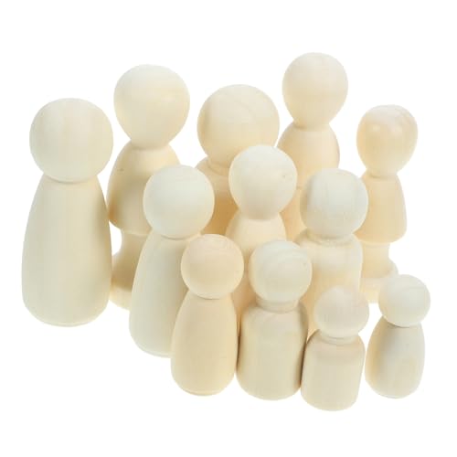 Gadpiparty 36 Stück Diy Unbemalte Holzfiguren Kleine Holzpuppen für Basteln für Dekorieren Wohnaccessoire oder von Gadpiparty