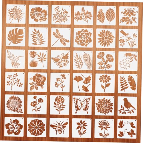 Gadpiparty 36 Stück Malvorlage Malschablonen für Handwerk Vogel-Schablone große Schablonen für Wände Stickerschablonen Vorlage Bastelschablonenvorlage das Haustier von Gadpiparty