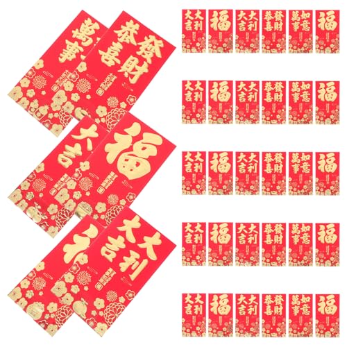 Gadpiparty 36 Stück Rote Umschläge für Chinesisches Neujahr Glücksgeldumschläge für Jahr Schlange Dekorative Geldumschläge für Frühlingsfest Hochzeiten und Geburtstagsfeiern von Gadpiparty