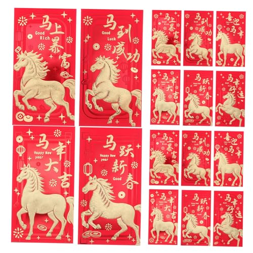 Gadpiparty 36 Stück Teiliges Chinesische Neujahr Umschläge Jahr Des Pferdes Rotes Papier Hongbao mit Goldfolie Traditionell Festlich für Frühlingsfest Glückwunschumschläge Geschenkumschläge Gadpiparty 36 Stück Teiliges Chinesische Neujahr Umschläge Jahr Des Pferdes Rotes Papier Hongbao mit Goldfolie Traditionell Festlich für Frühlingsfest Glückwunschumschläge Geschenkumschläge von Gadpiparty
