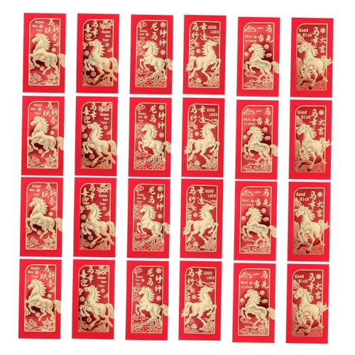 Gadpiparty 36 Stück Teiliges Chinesische Neujahrsumschläge Großformat Rote Umschläge Pferde-motiv Jahr Des Pferdes Traditionelle Papier-geldtaschen für Lunar Year Geschenkgeld von Gadpiparty