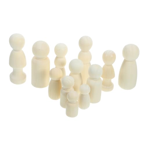 Gadpiparty 36 Stück Teiliges Unbemalte Holzfiguren zum Bemalen DIY Holzpuppen für Bastelprojekte für oder Dekoration von Gadpiparty