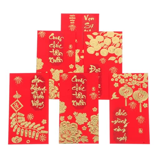 Gadpiparty 36 Stück Vietnamesische Tet Rote Umschläge mit Traditionellen Glückssymbolen Hochwertige Lunar Year Li Xi Geldgeschenkumschläge für Festliche Verpackung und Tischdekoration Gadpiparty 36 Stück Vietnamesische Tet Rote Umschläge mit Traditionellen Glückssymbolen Hochwertige Lunar Year Li Xi Geldgeschenkumschläge für Festliche Verpackung und Tischdekoration von Gadpiparty