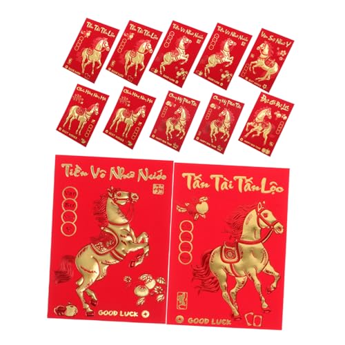 Gadpiparty 360 Stück Rote Umschläge Jahr Des Pferdes Kreative Hong Bao Geldumschläge Traditionelle Chinesische Neujahrsumschläge für Vietnamesisches Frühlingsfest und Hochzeit von Gadpiparty