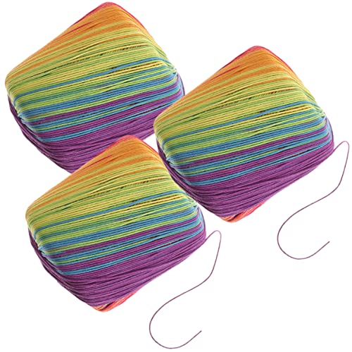 Gadpiparty 3Rollen Multifunktions Häkelgarn Baumwollgarn für DIY Projekte für Schals Hüte Kinderdecken Schmuck und Mehr Regenbogenfarben Gadpiparty 3Rollen Multifunktions Häkelgarn Baumwollgarn für DIY Projekte für Schals Hüte Kinderdecken Schmuck und Mehr Regenbogenfarben von Gadpiparty