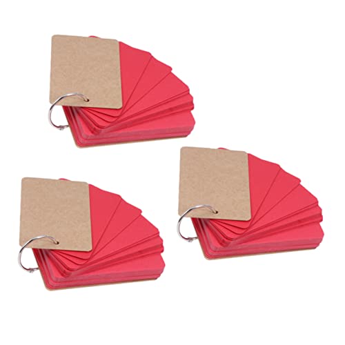 Gadpiparty 3Stücke Kreative Notizblöcke Ringbindung Leere Memo Pads für Schule und Büro Schreibunterlage für Notizen und Lesezeichen Rot von Gadpiparty