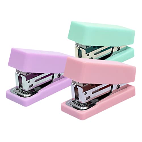 Gadpiparty 3Stücke Stapler Teilig Pastellfarben Handlicher Hefter für Büro und Schule für Zuhause mit Glatter Heftmechanik und Langlebiger Verarbeitung von Gadpiparty