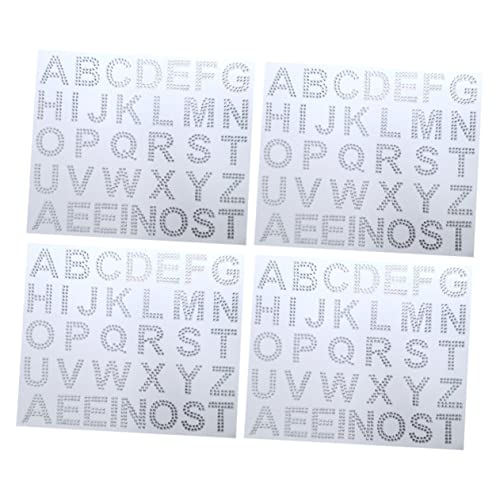 Gadpiparty 4 Blätter Multifunktionale Glitzer Buchstaben Aufkleber Bügelbuchstaben für Kreative DIY Projekte für Kleidung Taschen und Bastelarbeiten von Gadpiparty