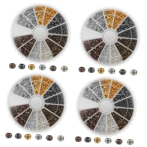 Gadpiparty 4 Boxen Metallanhänger Lose Perlen Schmuckherstellung Halskette Armband Klobige Abstandsperlen Perlen Mit Großem Loch Metallperlen Charms Bastelperlen Charms DIY von Gadpiparty