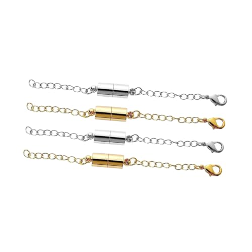 Gadpiparty 4 Paare Magnetischer Schmuck Verbinder Teiliges mit Kettenverlängerungen in Gold und Silber Stabile Extender für Halsketten Armbänder DIY Schmuckherstellung Langlebig und Gadpiparty 4 Paare Magnetischer Schmuck Verbinder Teiliges mit Kettenverlängerungen in Gold und Silber Stabile Extender für Halsketten Armbänder DIY Schmuckherstellung Langlebig und von Gadpiparty