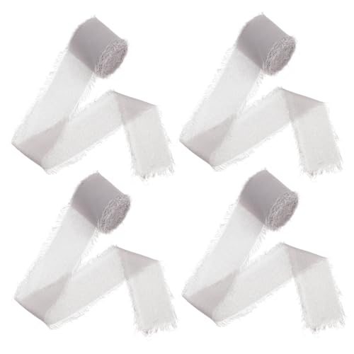 Gadpiparty 4 Rollen Brautstrauß Bänder Graue Chiffon Ripsbänder für Hochzeitskarten Diy Geschenkbänder für Bastelprojekte Hochzeitsdekoration und Einladungsgestaltung Gadpiparty 4 Rollen Brautstrauß Bänder Graue Chiffon Ripsbänder für Hochzeitskarten Diy Geschenkbänder für Bastelprojekte Hochzeitsdekoration und Einladungsgestaltung von Gadpiparty