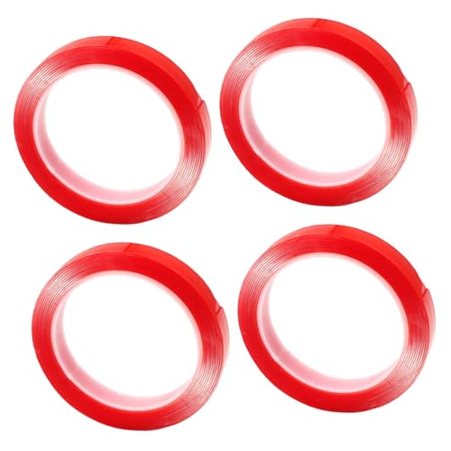 Gadpiparty 4 Rollen Bürokratie Drinnen Dasselbe Schwer Multifunktion Hochleistungsband Doppelseitiges Klebeband Für Stoff Im Freien Breites Klebeband Montageband Acrylsäure Rot von Gadpiparty