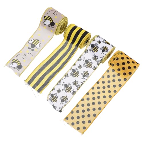 Gadpiparty 4 Rollen Dekorativer Bastelband Bienenmuster Breit für Geschenkverpackung Diy Deko Blumenarrangements und Kostüme Langlebig und Vielseitig Einsetzbar Gadpiparty 4 Rollen Dekorativer Bastelband Bienenmuster Breit für Geschenkverpackung Diy Deko Blumenarrangements und Kostüme Langlebig und Vielseitig Einsetzbar von Gadpiparty