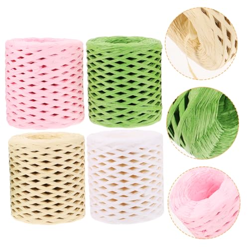 Gadpiparty 4 Rollen Raffia Geschenkband Dekoratives DIY Ribbon Natürliche Verpackungsleine für Weihnachten Bastelprojekte Robustes Material für Geschenkpäckchen und Dekoration Gadpiparty 4 Rollen Raffia Geschenkband Dekoratives DIY Ribbon Natürliche Verpackungsleine für Weihnachten Bastelprojekte Robustes Material für Geschenkpäckchen und Dekoration von Gadpiparty