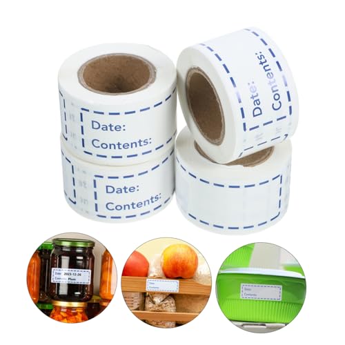 Gadpiparty 4 Rollen Selbstklebende Wasserfeste Lebensmittel Etiketten zum Beschriften Kompakte Flaschenaufkleber Gefrieretiketten mit Beschreibbarer Fläche für Küche Haushalt und Büro Gadpiparty 4 Rollen Selbstklebende Wasserfeste Lebensmittel Etiketten zum Beschriften Kompakte Flaschenaufkleber Gefrieretiketten mit Beschreibbarer Fläche für Küche Haushalt und Büro von Gadpiparty