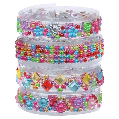 Gadpiparty 4 Rollen Selbstklebendes Acryl Strassband DIY Bastelset Glitzernde Dekorationsstreifen für Foto Rahmen Schmuck Textilien Klebeband zum Basteln und Verzieren Gadpiparty 4 Rollen Selbstklebendes Acryl Strassband DIY Bastelset Glitzernde Dekorationsstreifen für Foto Rahmen Schmuck Textilien Klebeband zum Basteln und Verzieren von Gadpiparty