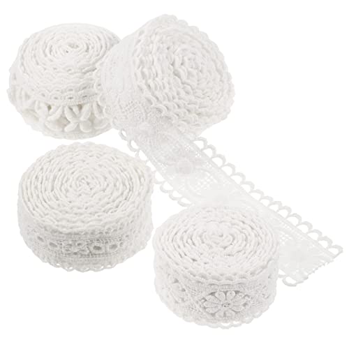 Gadpiparty 4 Rollen Spitzenband Diy Spitzenborten Weißes Dekoratives Lace Trim für Kleidung Bastelprojekte und Hochzeitsdekoration Yards Gadpiparty 4 Rollen Spitzenband Diy Spitzenborten Weißes Dekoratives Lace Trim für Kleidung Bastelprojekte und Hochzeitsdekoration Yards von Gadpiparty
