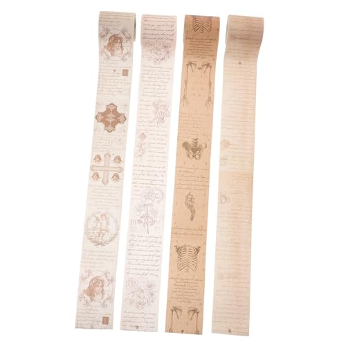 Gadpiparty 4 Rollen Washi Tape Dekoratives Klebeband mit Vintage Motiven Skelette Pflanzen Gedichte Engel für Scrapbooking Diy und Projekte Gadpiparty 4 Rollen Washi Tape Dekoratives Klebeband mit Vintage Motiven Skelette Pflanzen Gedichte Engel für Scrapbooking Diy und Projekte von Gadpiparty