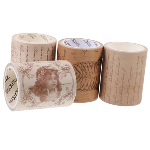 Gadpiparty 4 Rollen Washi Tape Vintage Dekoratives Klebeband für Scrapbooking Selbstklebend Vielseitig Einsetzbar für Diy Journaling Karten und Mehr für Projekte Gadpiparty 4 Rollen Washi Tape Vintage Dekoratives Klebeband für Scrapbooking Selbstklebend Vielseitig Einsetzbar für Diy Journaling Karten und Mehr für Projekte von Gadpiparty