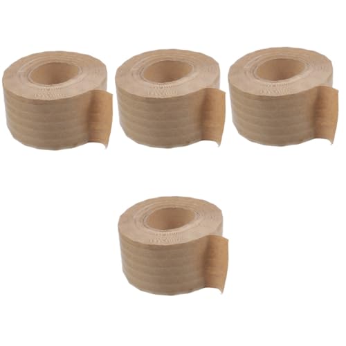 Gadpiparty 4 Rollen Wasseraktiviertes Kraftpapier Klebeband Hochviskoses Umweltfreundliches Verpackungsband für Versand und Kartontransport für Handwerk von Gadpiparty