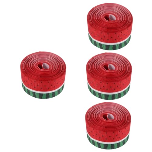 Gadpiparty 4 Rollen Wassermelonenmuster Bänder Zum Verpacken Verpackung Für Hochzeit Verpackungsband Wickelband Kreatives Band Band Zum Verpacken Präsentieren Sie Ein Wickelband Polyester von Gadpiparty