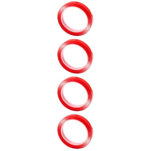 Gadpiparty 4 Rollen keine spuren aufkleber schwer drinnen Dasselbe im Freien Klebebänder doppelseitig doppelseitiges Klebeband für den Außenbereich Acrylsäure rot von Gadpiparty