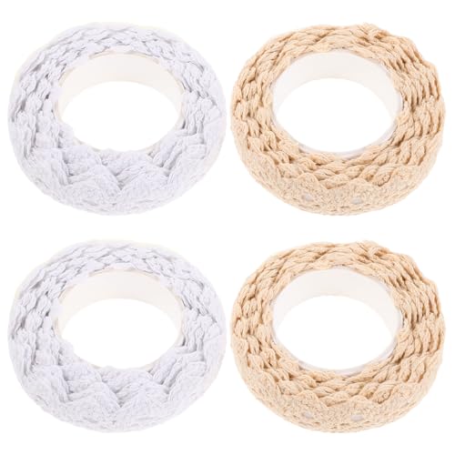 Gadpiparty 4 Rollen selbstklebendes Spitzen-Washi-Tape – Baumwollbandbesatz, dekoratives Klebeband für DIY-Bastelarbeiten, Scrapbook-Kartenherstellung, Hochzeitsalben und Verschönerungsprojekte, Gadpiparty 4 Rollen selbstklebendes Spitzen-Washi-Tape – Baumwollbandbesatz, dekoratives Klebeband für DIY-Bastelarbeiten, Scrapbook-Kartenherstellung, Hochzeitsalben und Verschönerungsprojekte, von Gadpiparty
