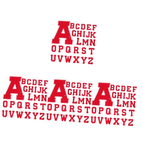 Gadpiparty 4 Sätze Brief Sticklogo Patch Stickerei Flicken Für Kleidung Gestickte Aufnäher Für Bekleidungsstücke Jacke Flicken Zum Aufbügeln Zarte Fellflecken Rot 26 Stück * 4 von Gadpiparty